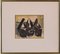 Dipinto astratto di tre monache, acquerello su carta, con cornice, Immagine 1
