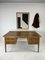 Large Modernist Oak Double-Sided Desk, 1950s 1