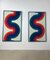 Verner Panton Style Paintings, 1970s, Fabric, Set of 2, Image 2