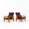 Armchairs with Stool, Denmark, Mid-20th Century, Set of 3, Image 8