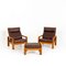 Armchairs with Stool, Denmark, Mid-20th Century, Set of 3 1