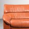 Butacas y sofá vintage de cuero, años 70. Juego de 3, Imagen 9