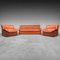 Vintage Leather Armchairs & Sofa, 1970s, Set of 3 1
