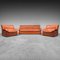 Vintage Ledersessel & Sofa, 1970er, 3er Set 1