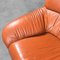 Butacas y sofá vintage de cuero, años 70. Juego de 3, Imagen 10