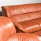 Butacas y sofá vintage de cuero, años 70. Juego de 3, Imagen 8