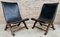 Mid-Century Modern Spanish Black Leather Slipper Chairs by Pierre Lottier for Valenti, 1940s, Set of 2 1