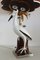 Mid-Century French Table Lamp with Porcelain Crane or Heron and Flowers, 1970s 2