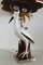 Mid-Century French Table Lamp with Porcelain Crane or Heron and Flowers, 1970s, Image 2