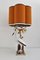 Mid-Century French Table Lamp with Porcelain Crane or Heron and Flowers, 1970s, Image 1