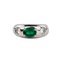 White Gold Ring With Emerald & Diamonds 3