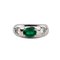 White Gold Ring With Emerald & Diamonds, Image 3