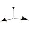 Mid-Century Modern Black Two Fixed Arms Ceiling Lamp by Serge Mouille 1