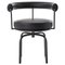 Black Leather Lc7 Chair by Charlotte Perriand for Cassina, Image 1
