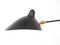 Mid-Century Modern Black One Rotating Curved Arm Wall Lamp by Serge Mouille for Indoor 4
