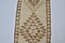 Turkish White Narrow Wool Rug, Image 6