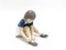 Porcelain Figurine of a Girl Lacing Her Shoes from Bing & Grondahl, Denmark, 1950-60s 1