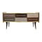 Mid-Century Italian Solid Wood and Colored Glass Sideboard, Image 1
