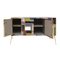 Italienisches Mid-Century Sideboard aus Massivholz & Farbglas 6