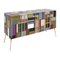 Italienisches Mid-Century Sideboard aus Massivholz & Farbglas 4