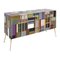 Mid-Century Italian Solid Wood and Colored Glass Sideboard, Image 4