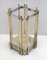 Italian Modern Travertine, Chrome & Brass Umbrella Stand, 1970s 1