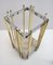 Italian Modern Travertine, Chrome & Brass Umbrella Stand, 1970s 5