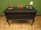 Antique Black Painted Oak Console Table with Drawers 4