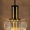 Handmade Glass and Brass Octagonal Pendant Light from Limburg, 1960s 5
