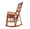Mid-Century Modern Teak Leather Campaign Folding Rocking Chair, 1970s 5
