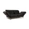 Black Leather Moule Two-Seater Couch from Brühl 9