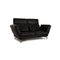 Black Leather Moule Two-Seater Couch from Brühl 4