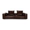 Brown Leather PUR Three-Seater Couch from Violetta 1