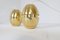 Mid-Century Swedish Brass Egg Pendents by Hans-Agne Jakobsson, 1960s, Set of 2 3