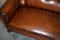 Antique Brown Leather & Oak Chesterfield Sofa 8