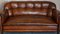 Antikes Chesterfield Sofa aus braunem Leder & Eiche 5