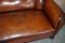 Antique Brown Leather & Oak Chesterfield Sofa 9