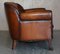 Divano Chesterfield antico in pelle marrone e quercia, Immagine 15