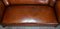 Antique Brown Leather & Oak Chesterfield Sofa, Image 7