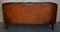 Sofá Chesterfield antiguo de roble y cuero marrón, Imagen 18