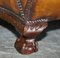 Butacas estilo Chippendale antiguas de cuero marrón. Juego de 2, Imagen 13