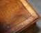 Original Victorian Burr Walnut & Brown Leather Twin Pedestal Desk 20