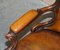 Show Framed Victorian Chesterfield Library Armchair in Brown Leather 11