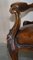 Poltrona da biblioteca Chesterfield vittoriana in pelle marrone, Immagine 13