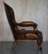 Show Framed Victorian Chesterfield Library Armchair in Brown Leather 17