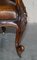 Show Framed Victorian Chesterfield Library Armchair in Brown Leather 16