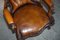 Show Framed Victorian Chesterfield Library Armchair in Brown Leather 8