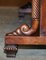 Regency Style Oxblood Leather & Walnut Coffee Table with Lion's Head Handle 12