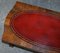 Regency Style Oxblood Leather & Walnut Coffee Table with Lion's Head Handle 5