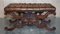 Panca o sgabello Guglielmo IV in legno massiccio e pelle marrone, inizio XIX secolo, Immagine 2